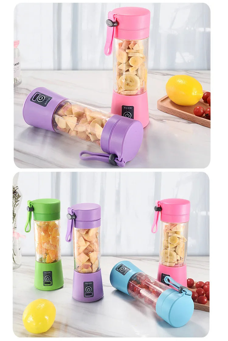 Mini Portable Usb Rechargeable Juicer Blender Mixer 6 Blades