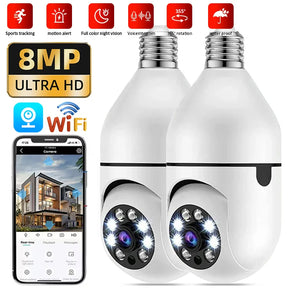 WiFi E27 Bulb Surveillance Camera Indoor Wireless Video Security Full Color Night Vision 4X Digital Zoom Monitor Human Tracking